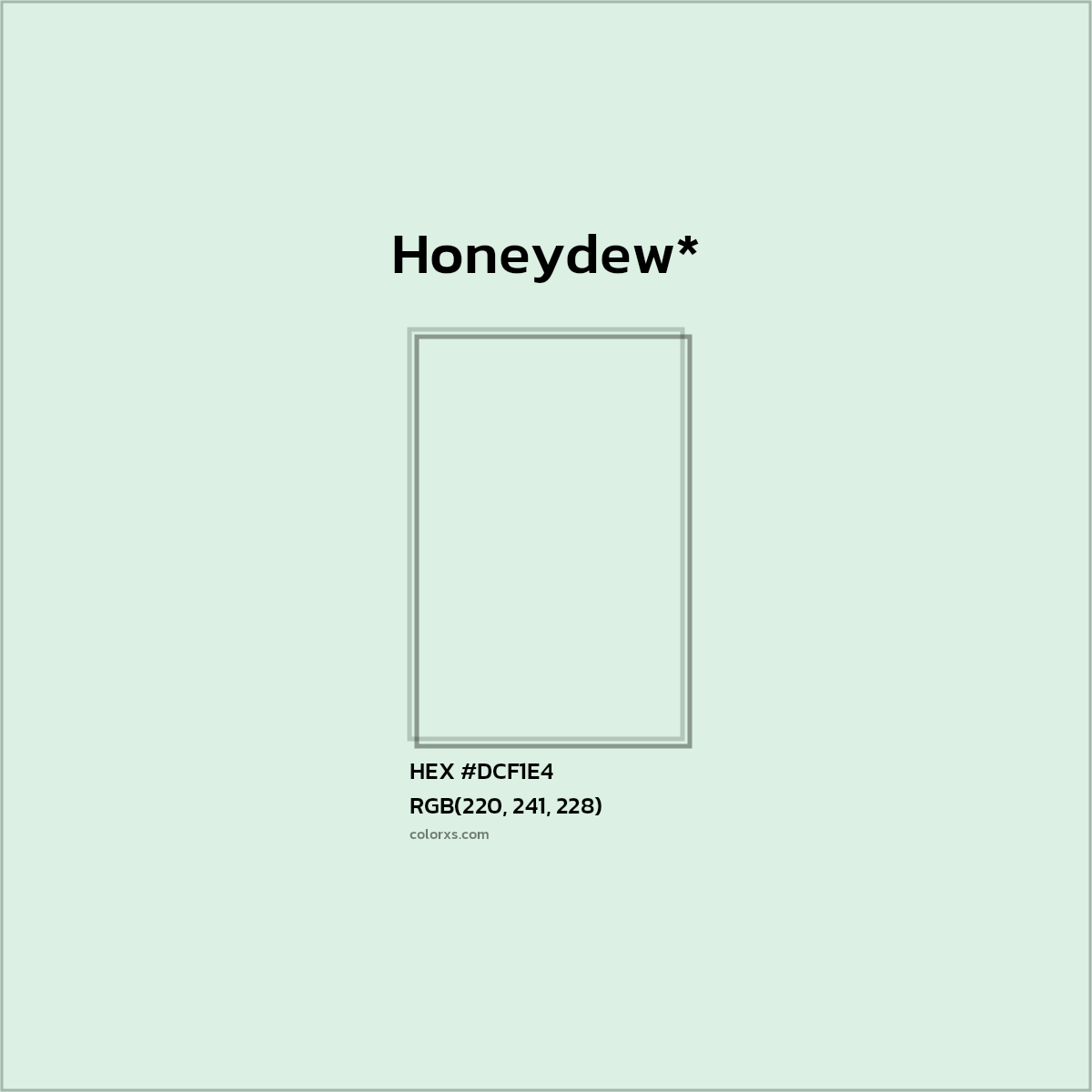 HEX #DCF1E4 Color Name, Color Code, Palettes, Similar Paints, Images