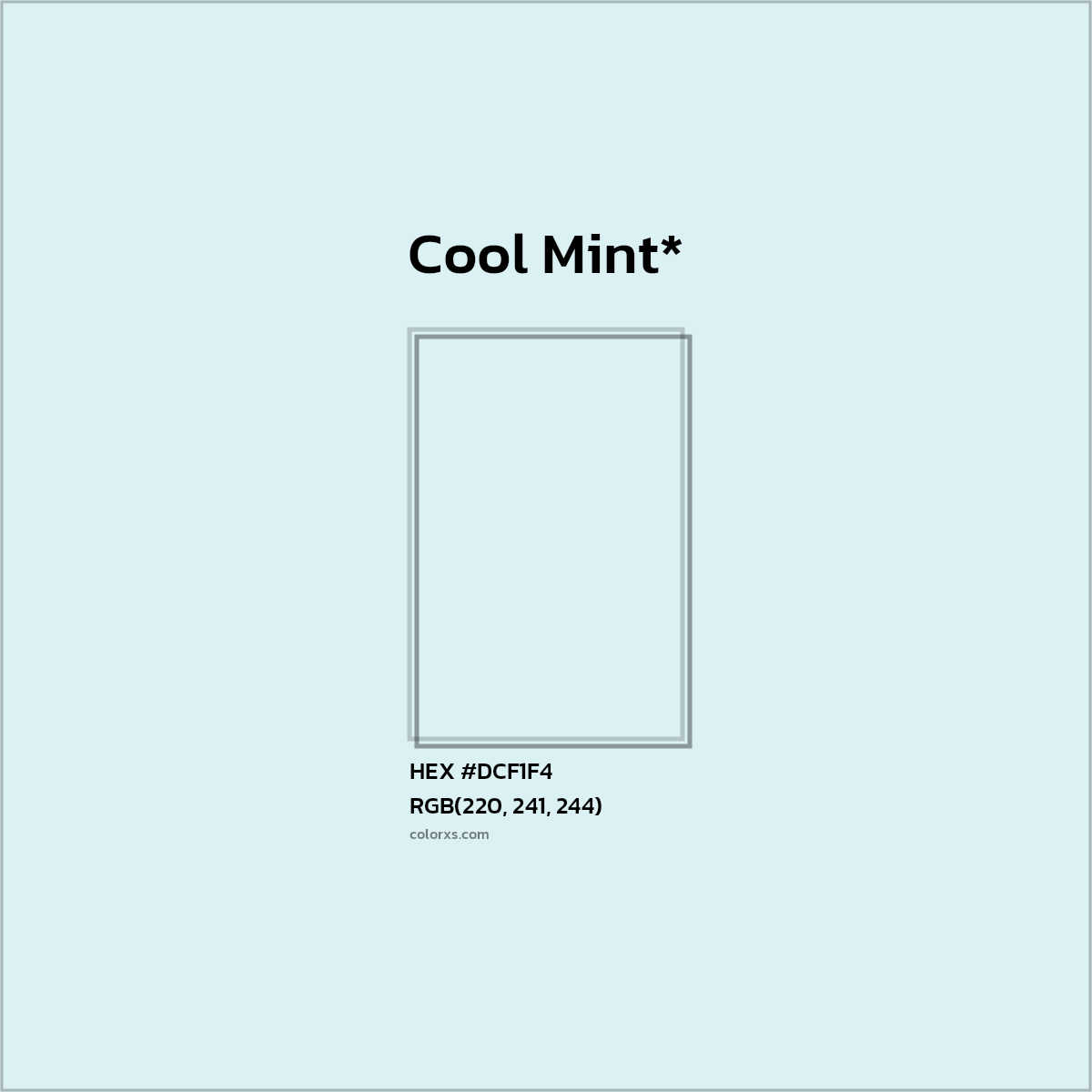 HEX #DCF1F4 Color Name, Color Code, Palettes, Similar Paints, Images