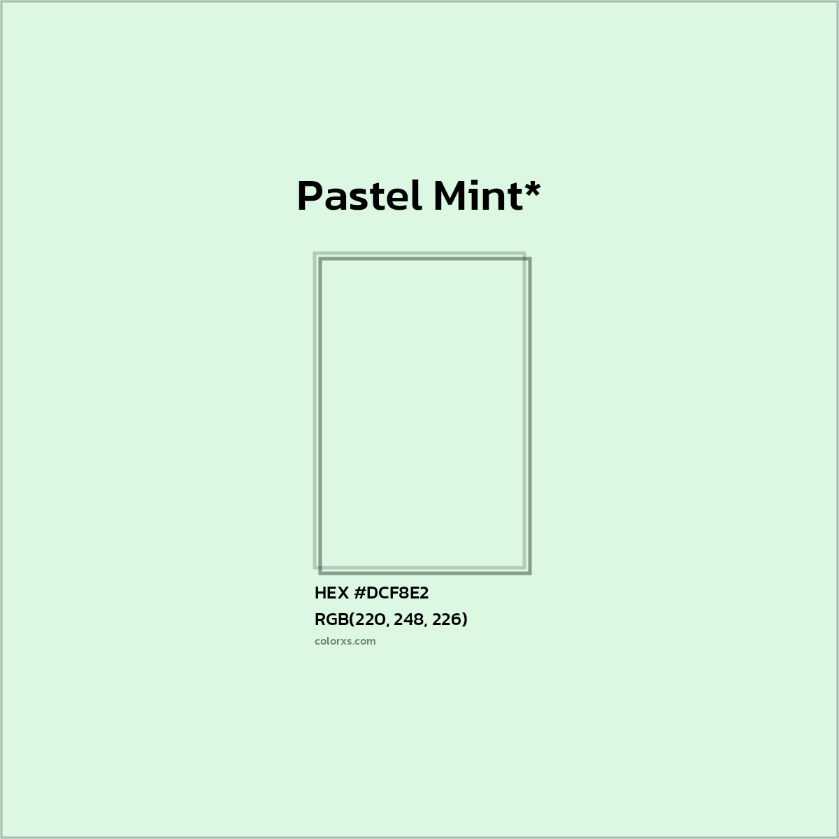 HEX #DCF8E2 Color Name, Color Code, Palettes, Similar Paints, Images