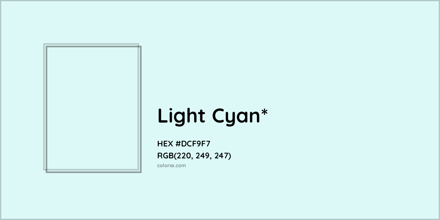 HEX #DCF9F7 Color Name, Color Code, Palettes, Similar Paints, Images