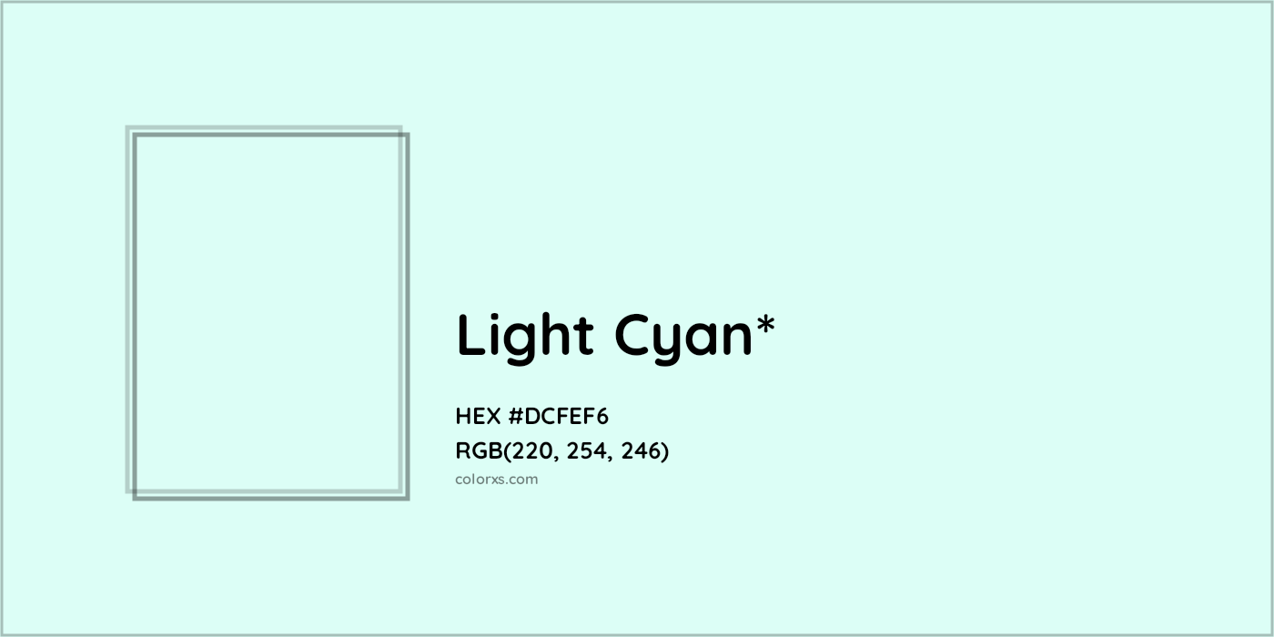 HEX #DCFEF6 Color Name, Color Code, Palettes, Similar Paints, Images