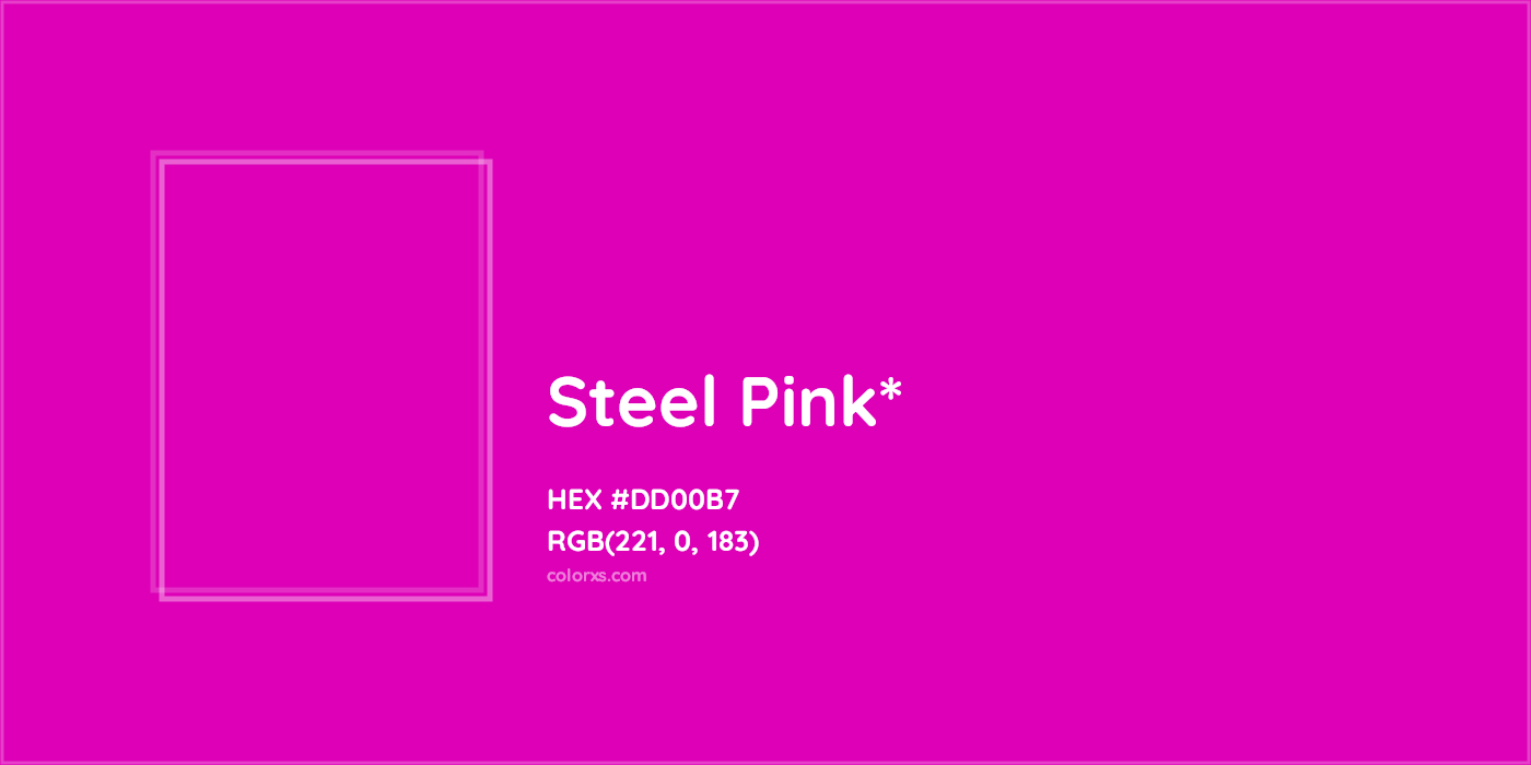 HEX #DD00B7 Color Name, Color Code, Palettes, Similar Paints, Images