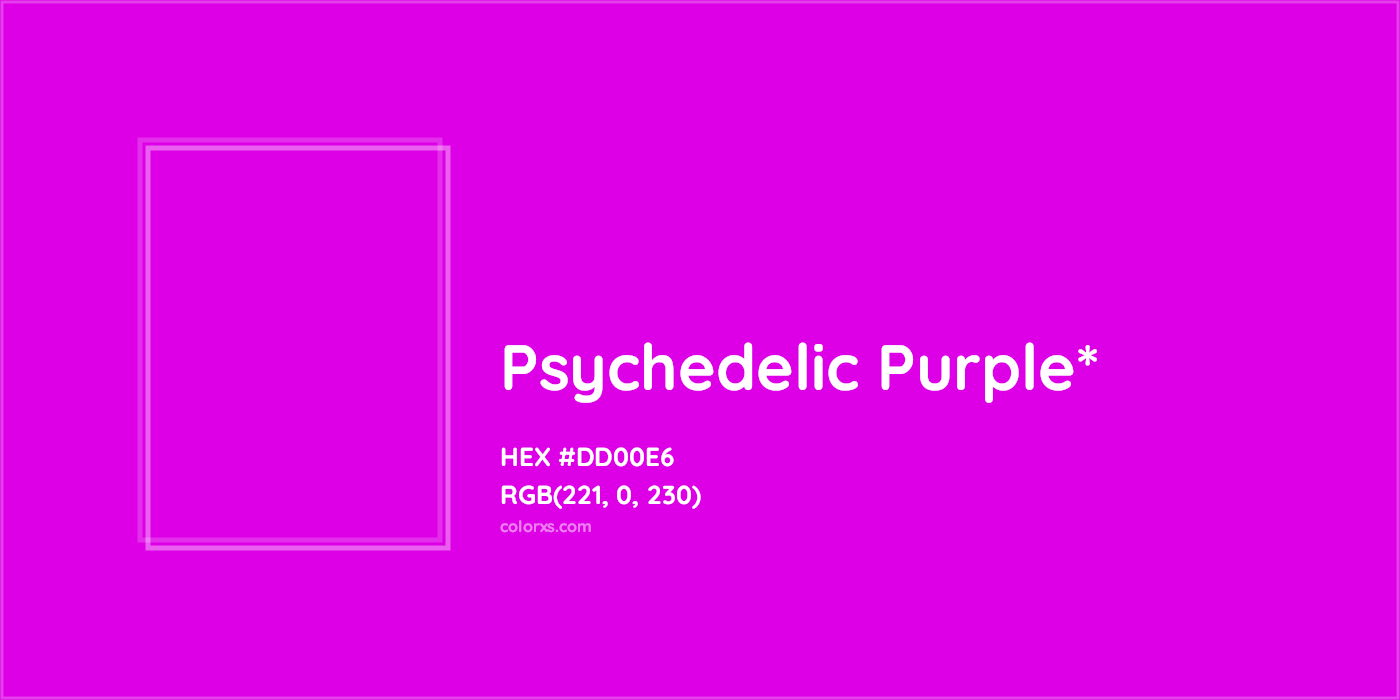 HEX #DD00E6 Color Name, Color Code, Palettes, Similar Paints, Images