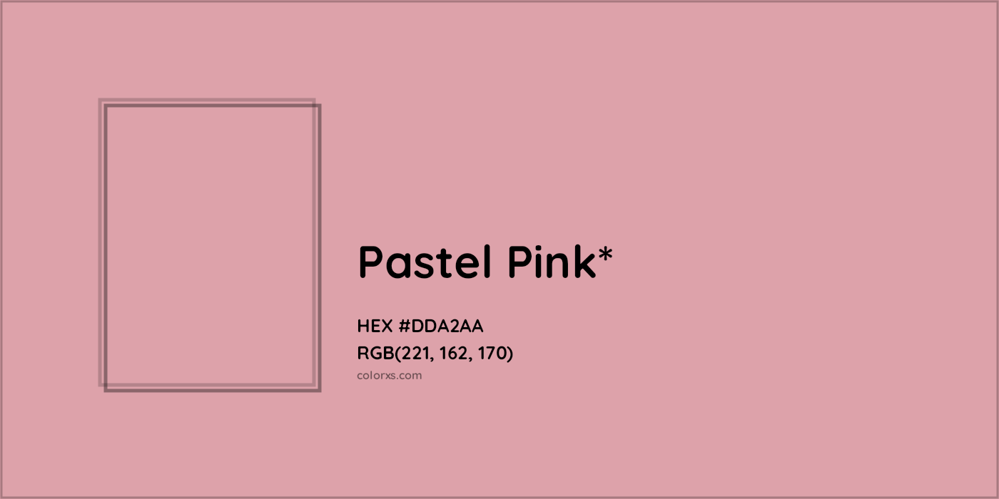 HEX #DDA2AA Color Name, Color Code, Palettes, Similar Paints, Images