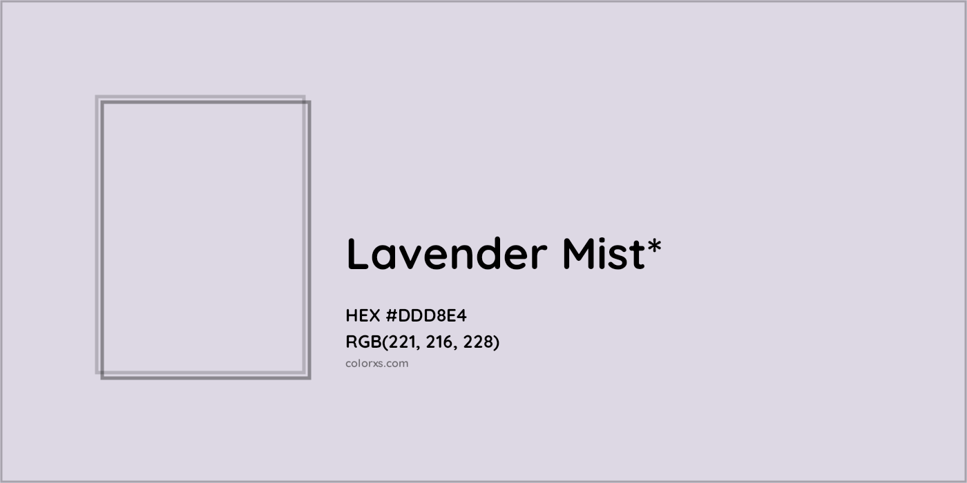 HEX #DDD8E4 Color Name, Color Code, Palettes, Similar Paints, Images