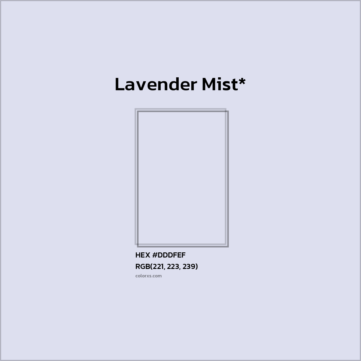 HEX #DDDFEF Color Name, Color Code, Palettes, Similar Paints, Images