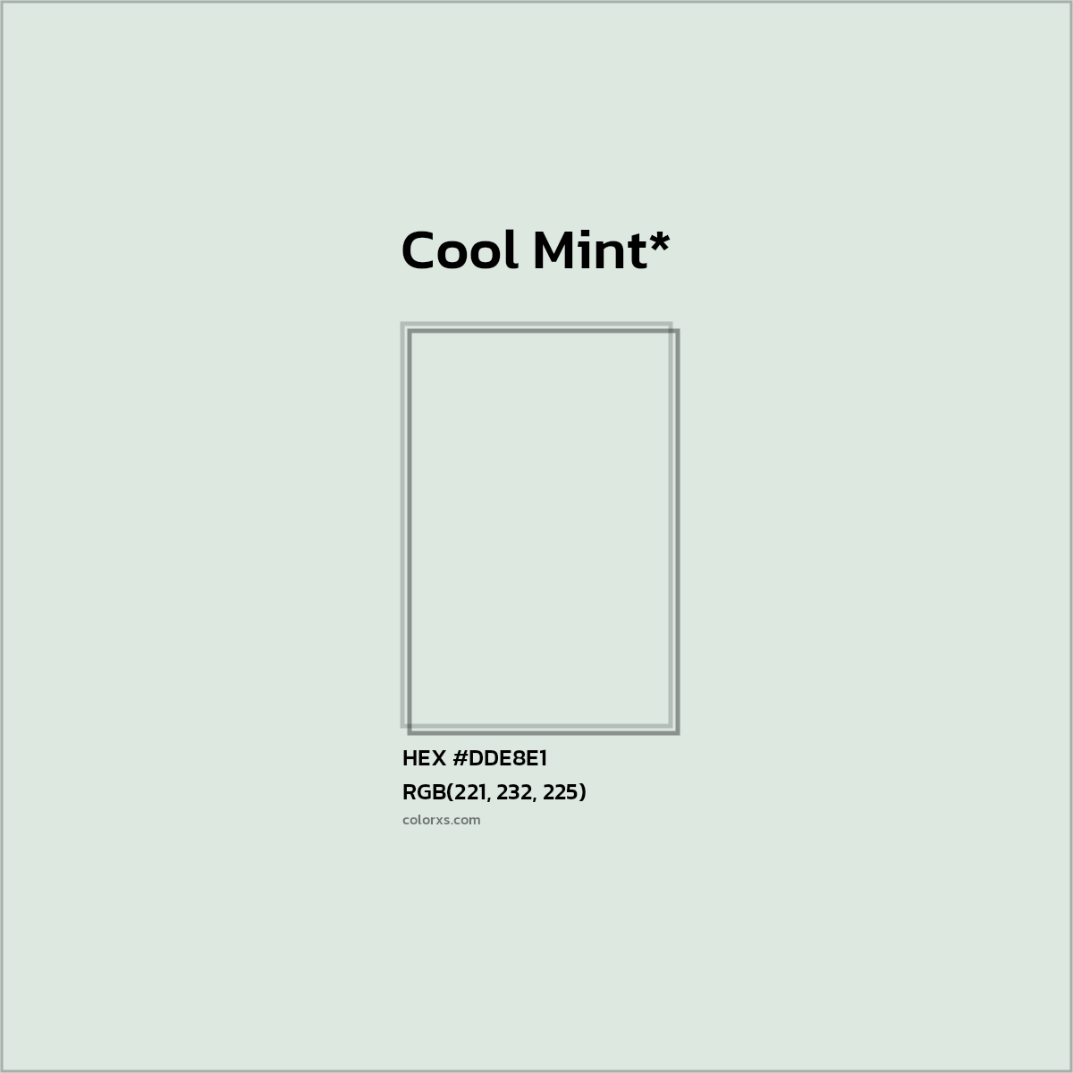 HEX #DDE8E1 Color Name, Color Code, Palettes, Similar Paints, Images