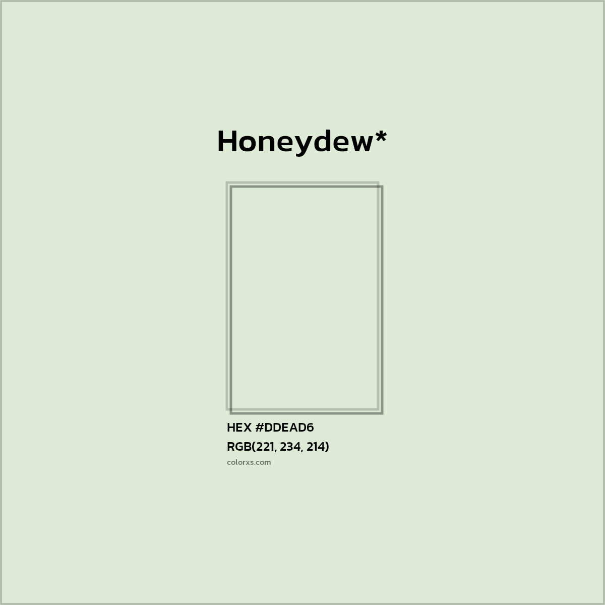 HEX #DDEAD6 Color Name, Color Code, Palettes, Similar Paints, Images