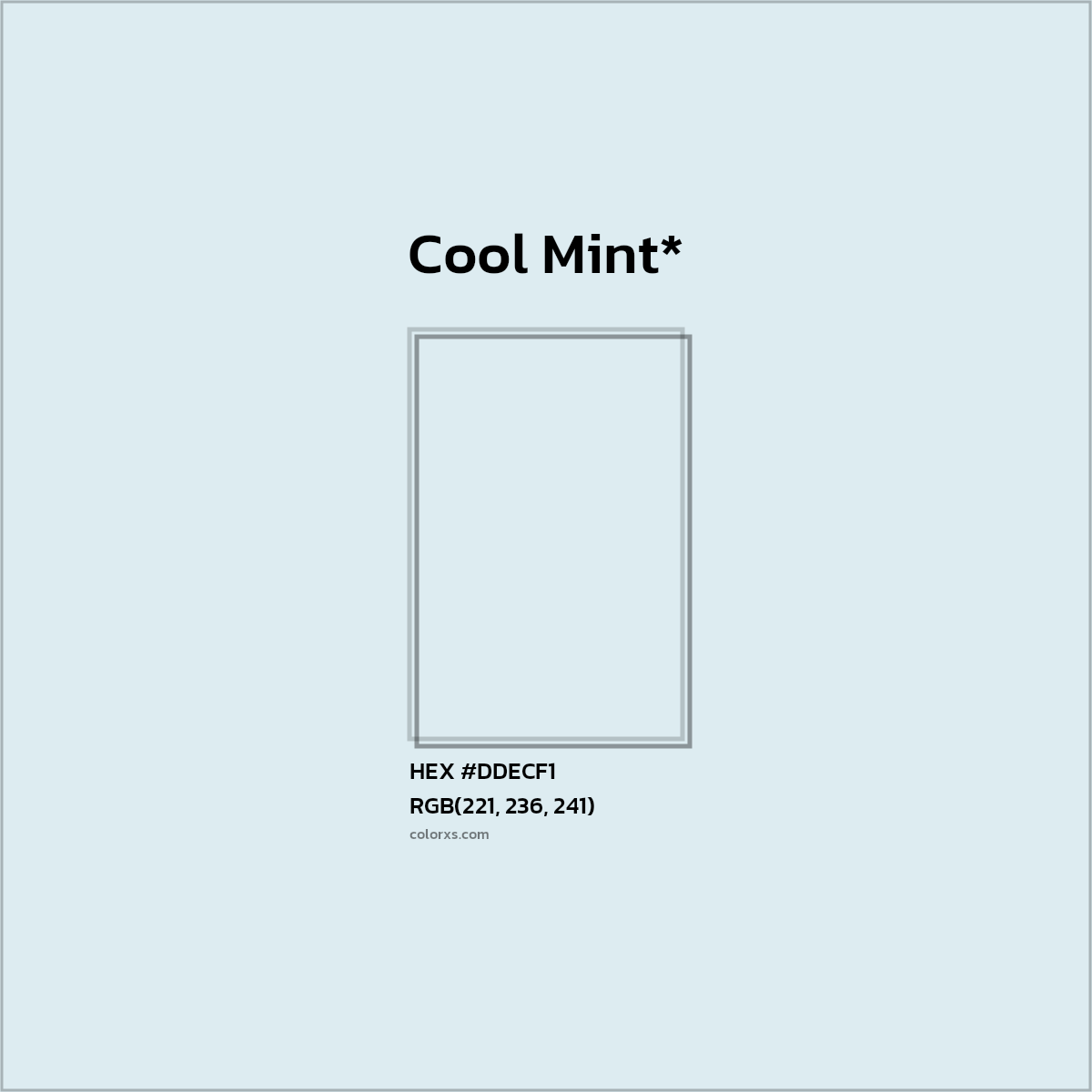 HEX #DDECF1 Color Name, Color Code, Palettes, Similar Paints, Images