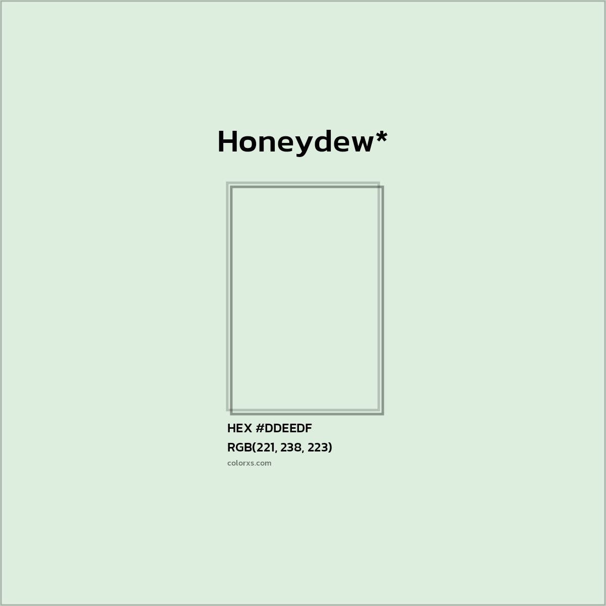 HEX #DDEEDF Color Name, Color Code, Palettes, Similar Paints, Images