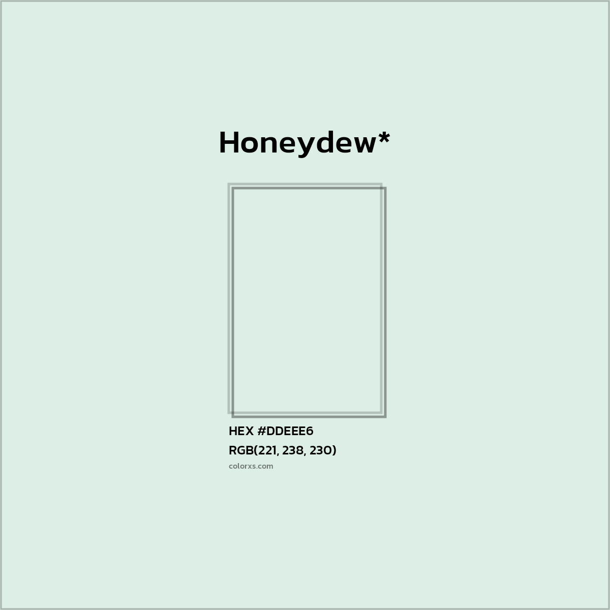 HEX #DDEEE6 Color Name, Color Code, Palettes, Similar Paints, Images