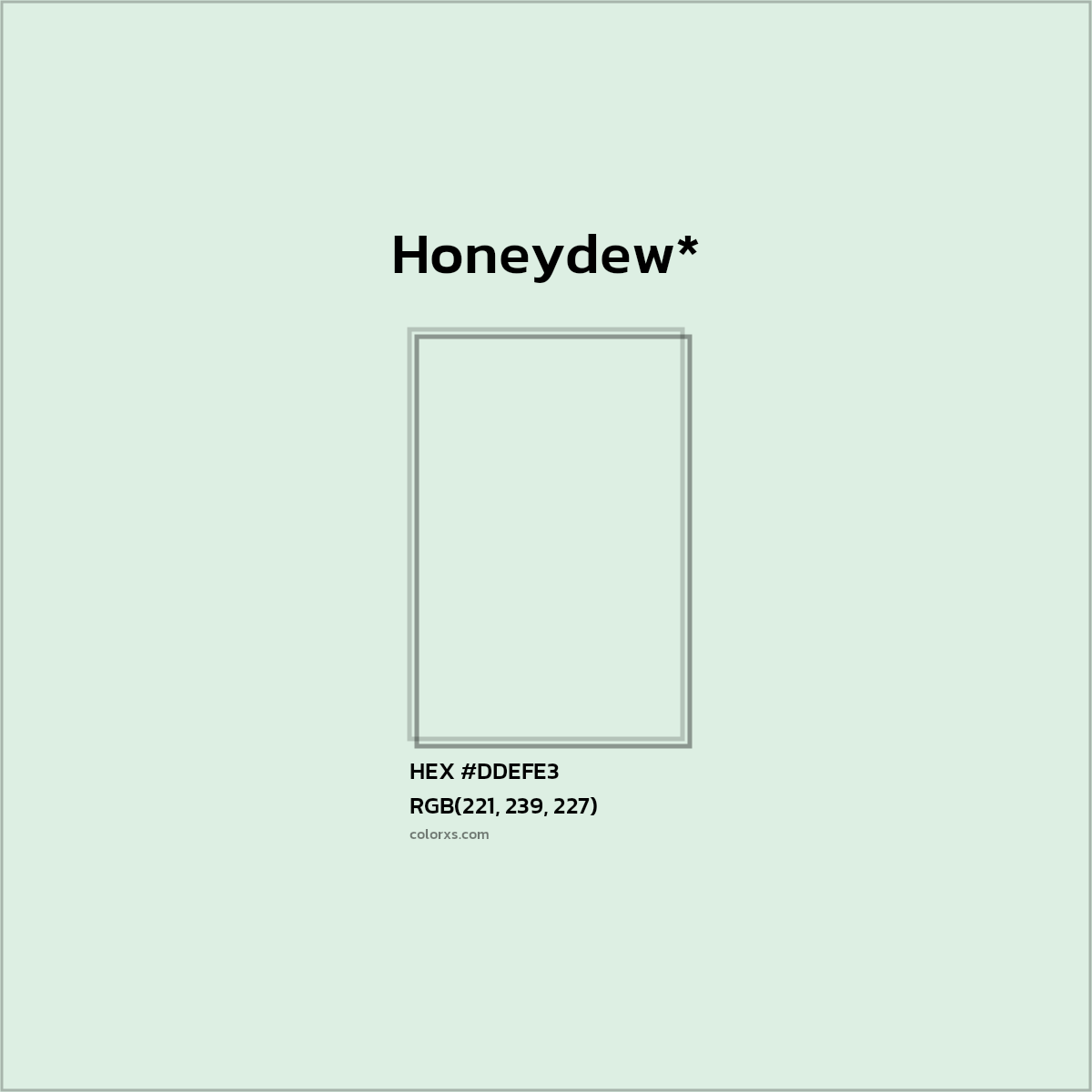 HEX #DDEFE3 Color Name, Color Code, Palettes, Similar Paints, Images