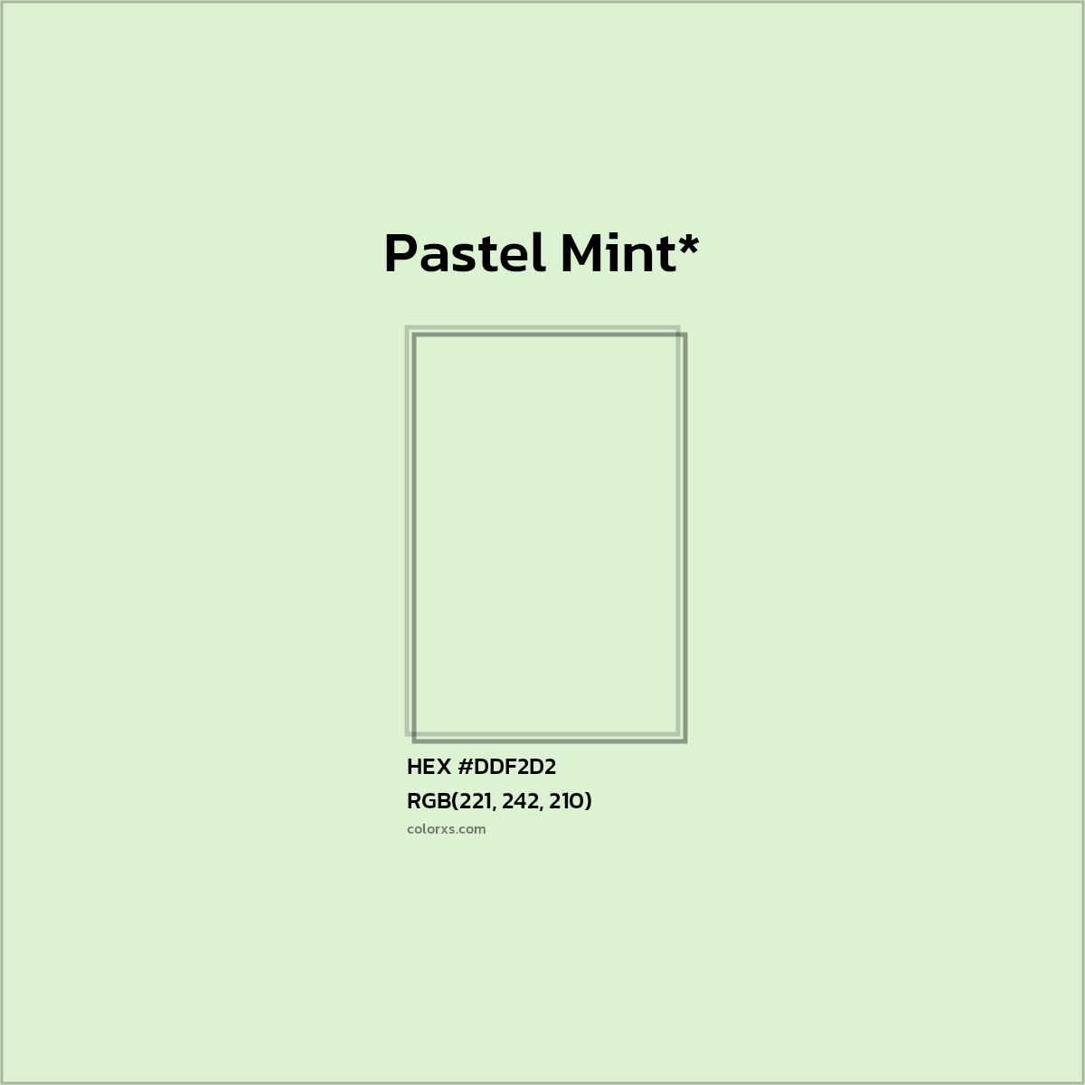 HEX #DDF2D2 Color Name, Color Code, Palettes, Similar Paints, Images