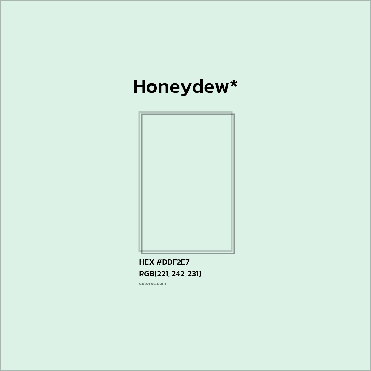 HEX #DDF2E7 Color Name, Color Code, Palettes, Similar Paints, Images
