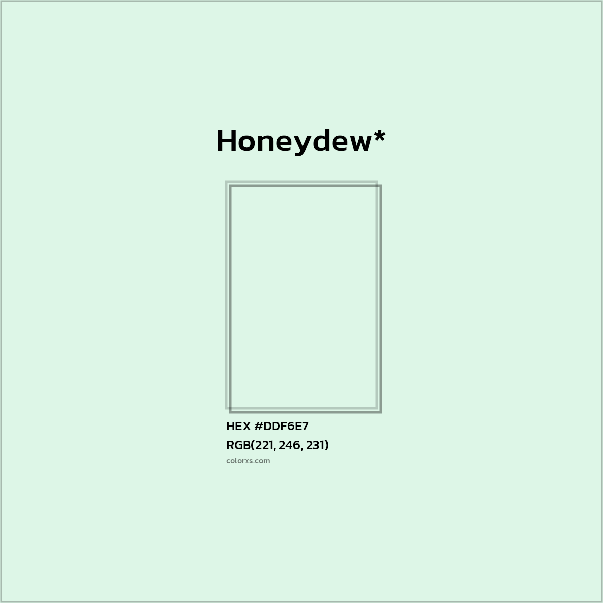 HEX #DDF6E7 Color Name, Color Code, Palettes, Similar Paints, Images