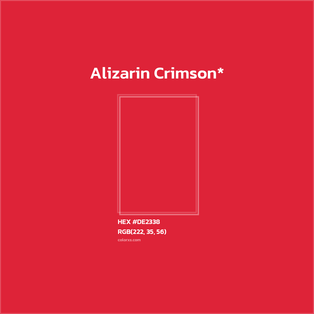 HEX #DE2338 Color Name, Color Code, Palettes, Similar Paints, Images