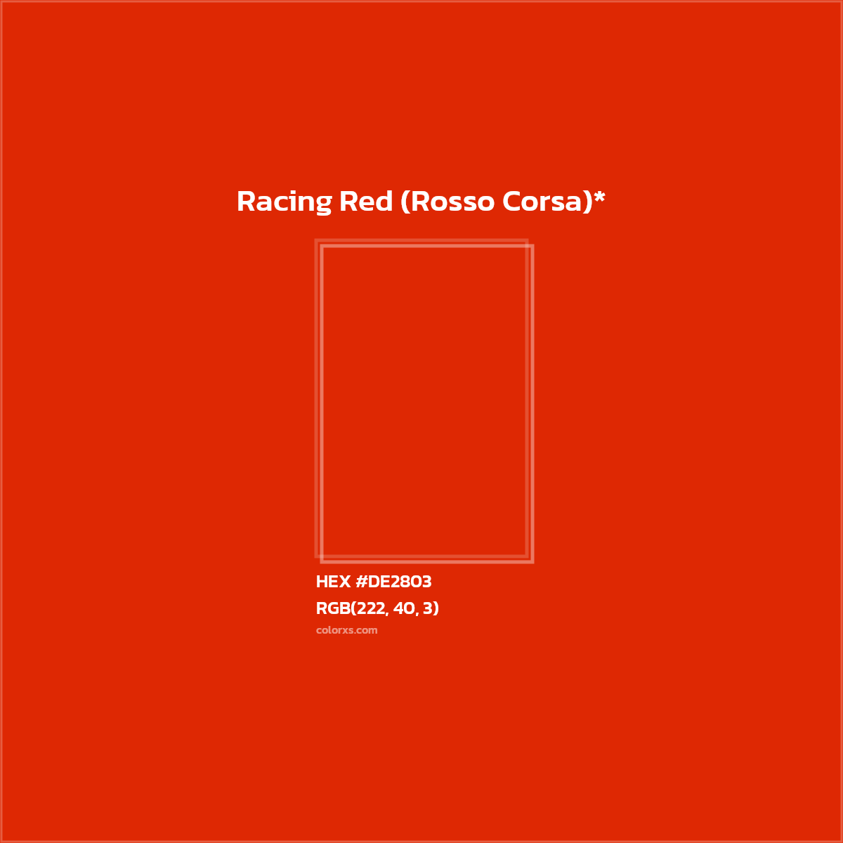 HEX #DE2803 Color Name, Color Code, Palettes, Similar Paints, Images