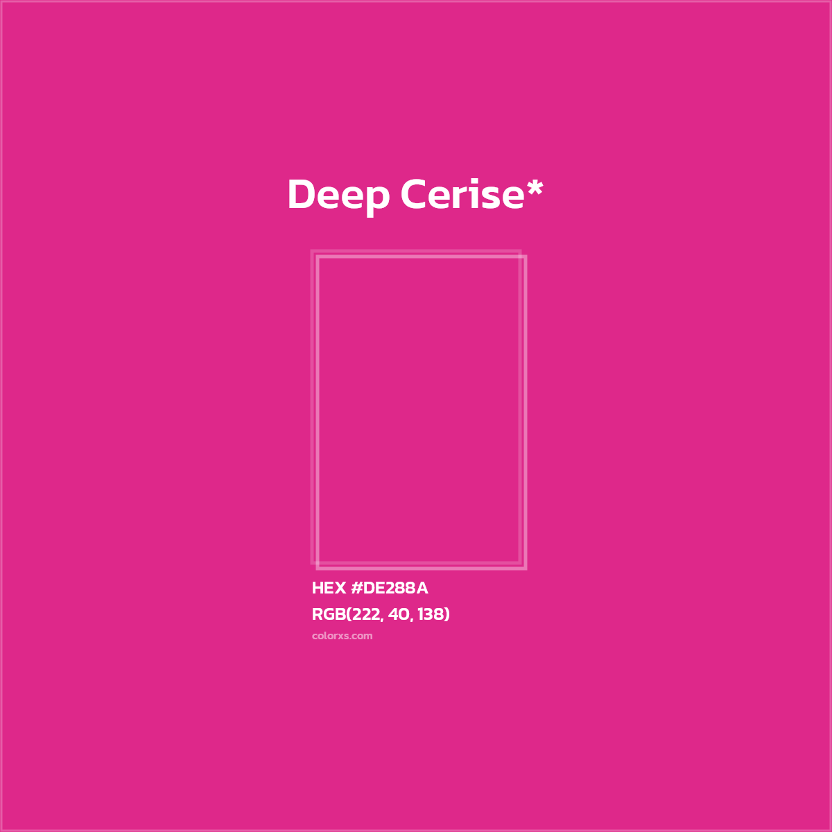 HEX #DE288A Color Name, Color Code, Palettes, Similar Paints, Images