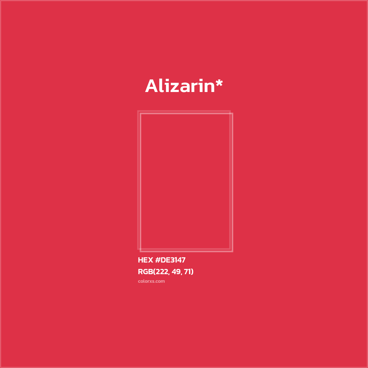 HEX #DE3147 Color Name, Color Code, Palettes, Similar Paints, Images