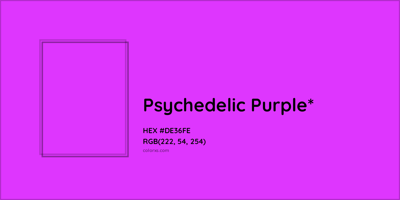 HEX #DE36FE Color Name, Color Code, Palettes, Similar Paints, Images