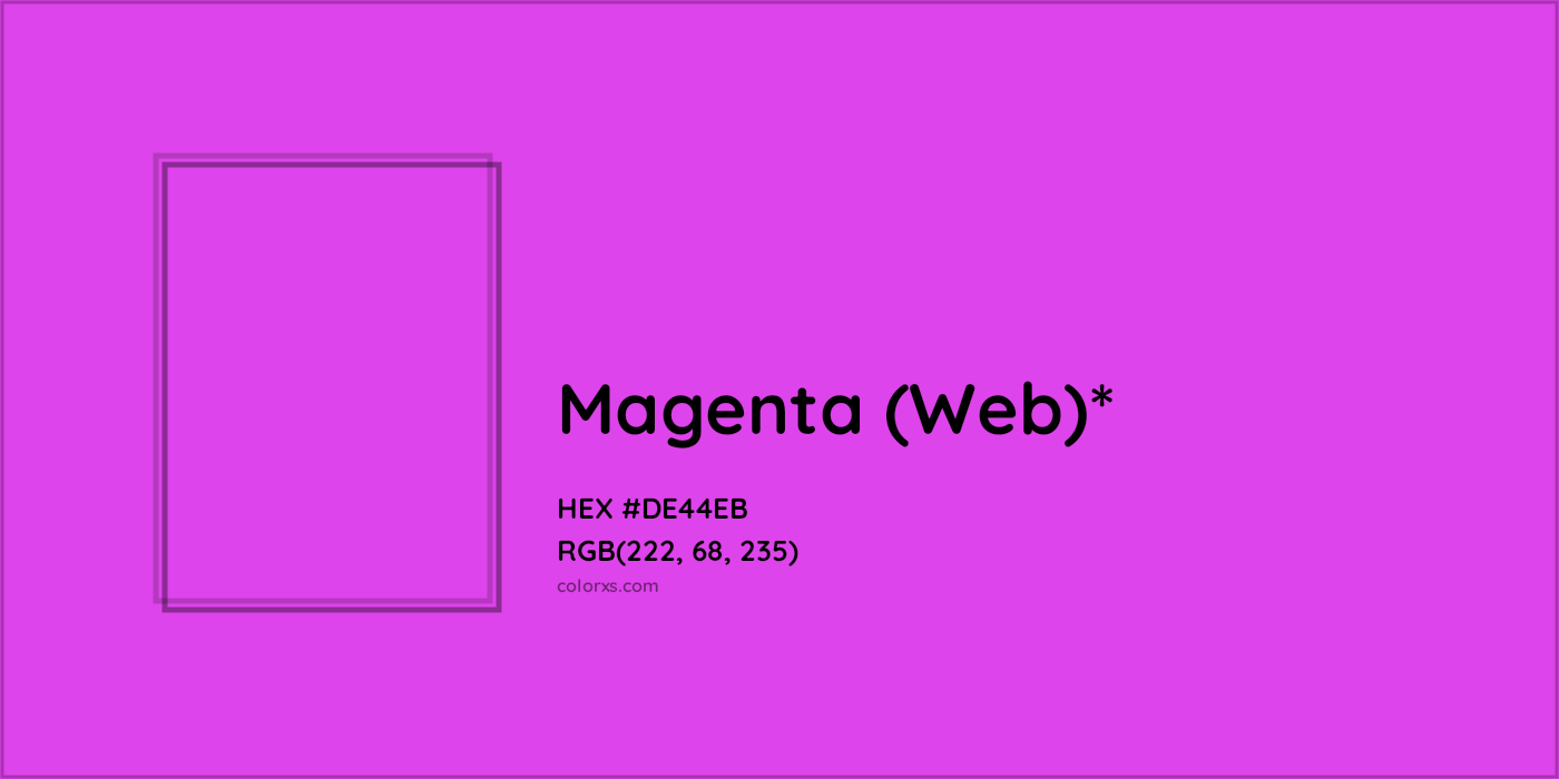 HEX #DE44EB Color Name, Color Code, Palettes, Similar Paints, Images