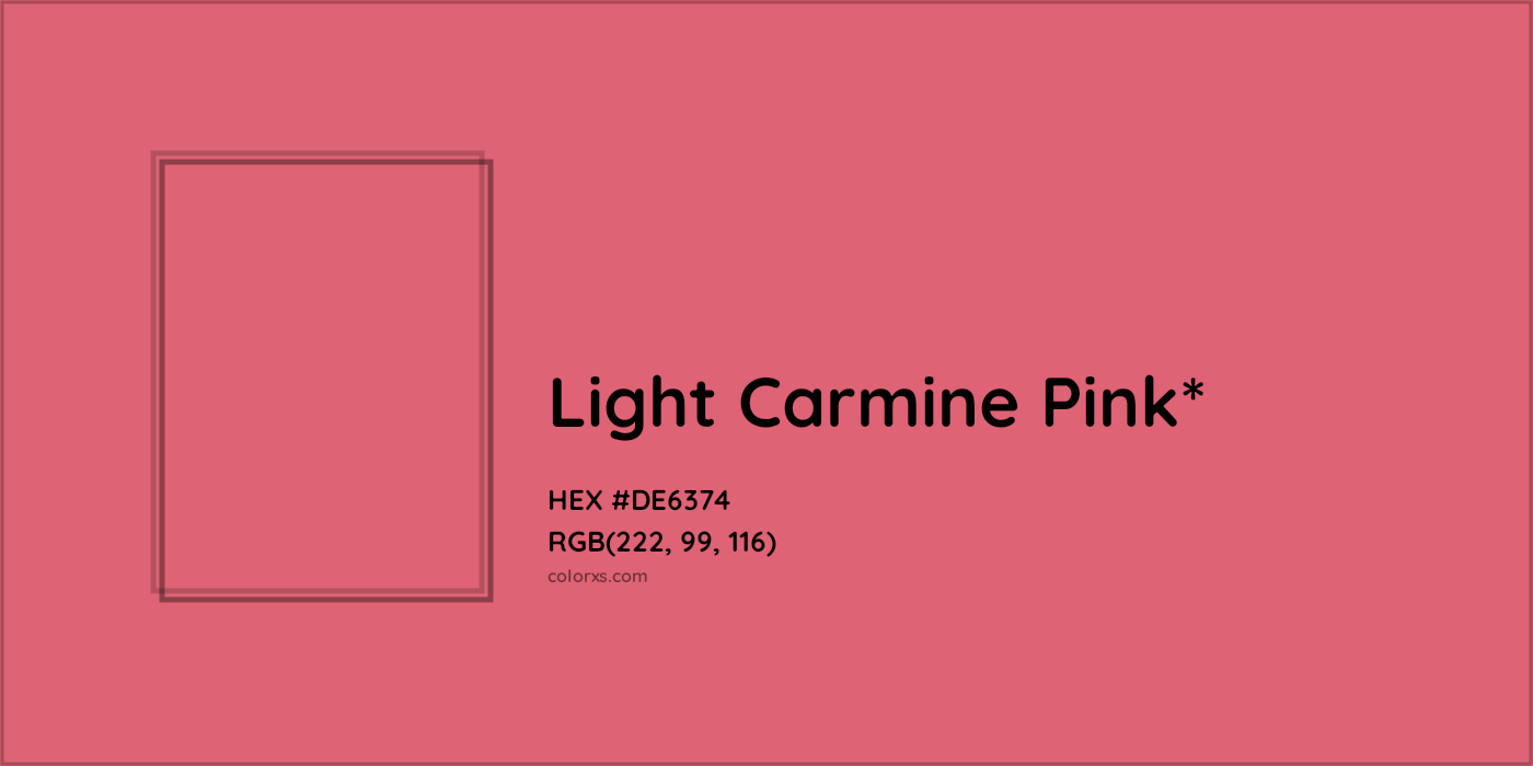 HEX #DE6374 Color Name, Color Code, Palettes, Similar Paints, Images