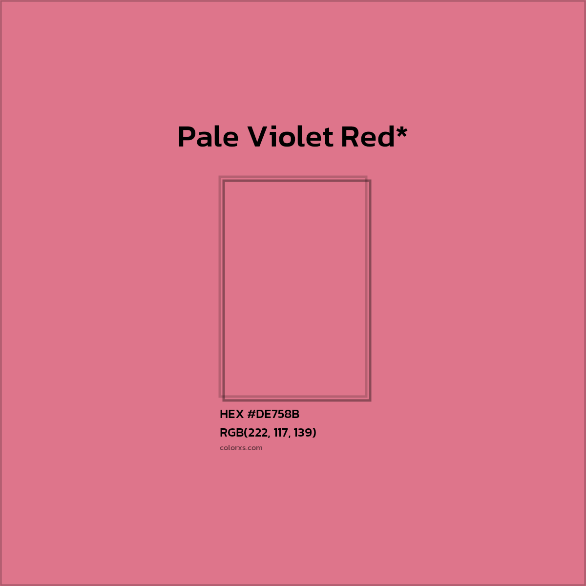 HEX #DE758B Color Name, Color Code, Palettes, Similar Paints, Images