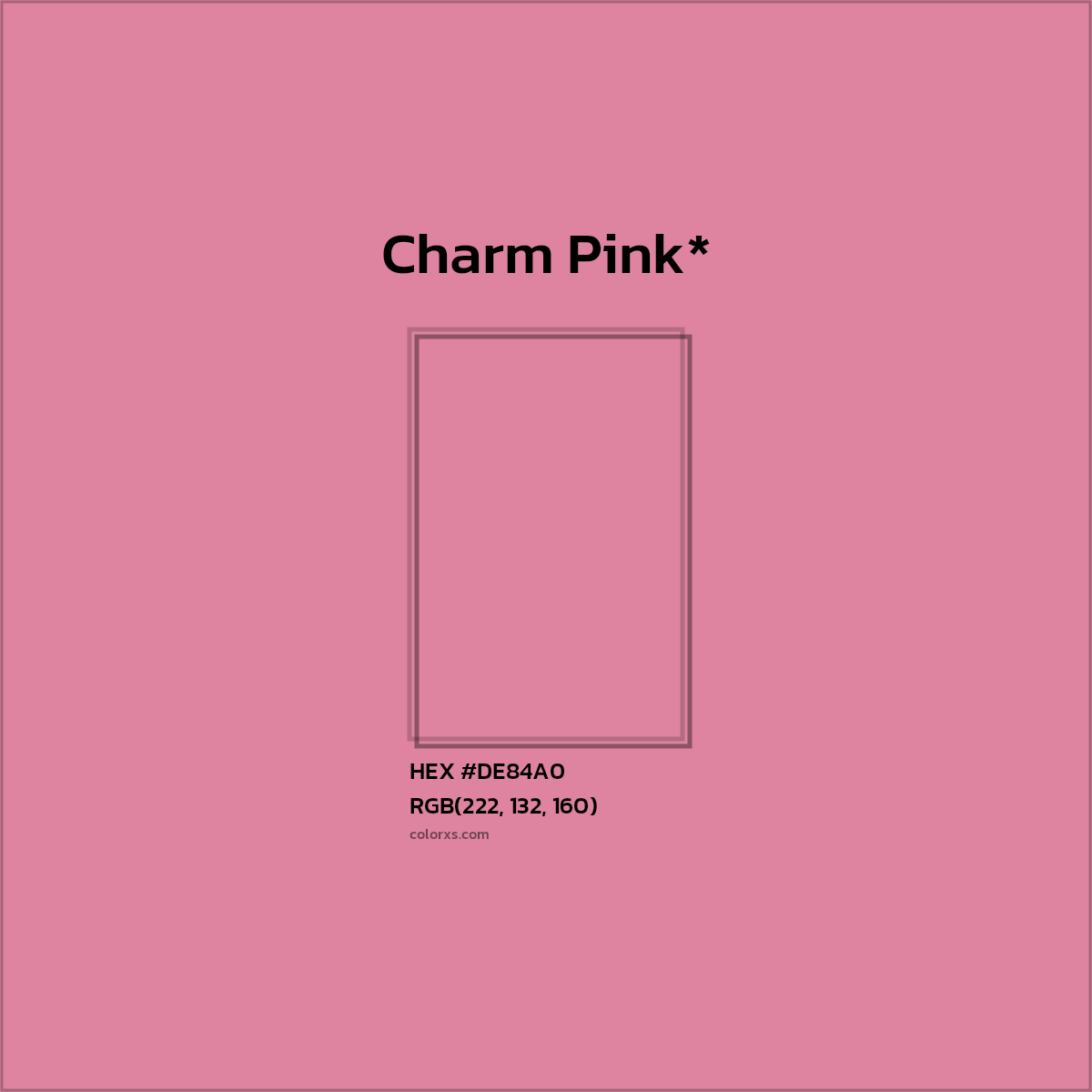 HEX #DE84A0 Color Name, Color Code, Palettes, Similar Paints, Images