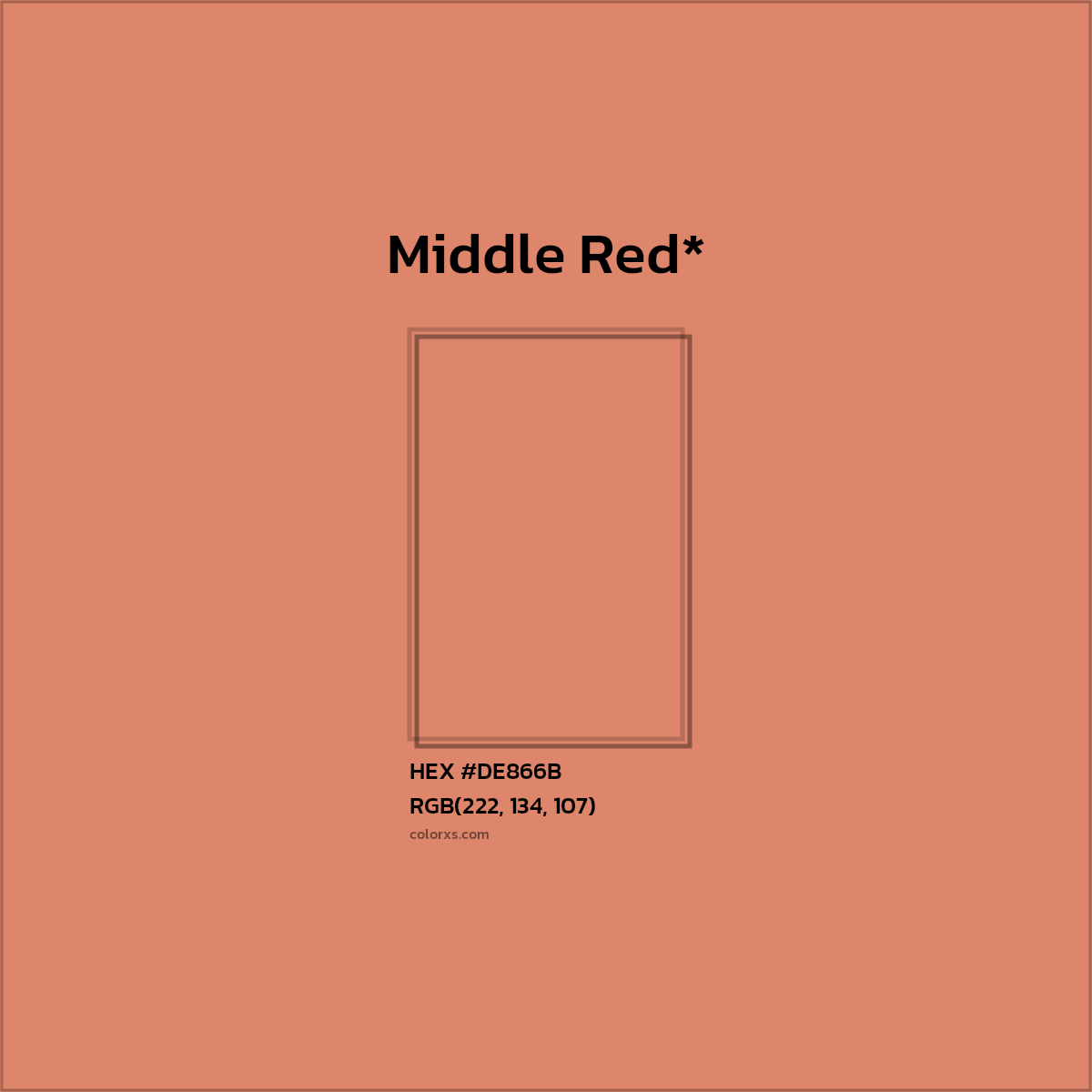 HEX #DE866B Color Name, Color Code, Palettes, Similar Paints, Images