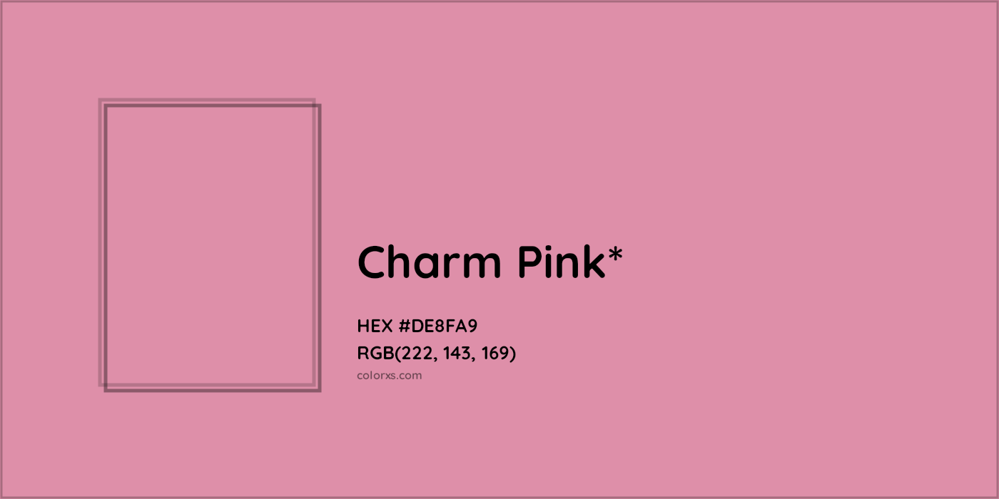 HEX #DE8FA9 Color Name, Color Code, Palettes, Similar Paints, Images