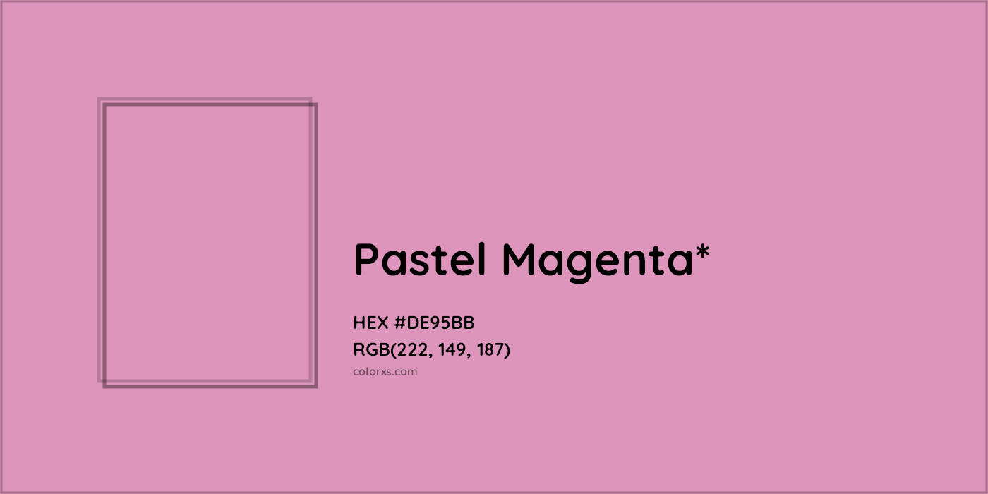 HEX #DE95BB Color Name, Color Code, Palettes, Similar Paints, Images