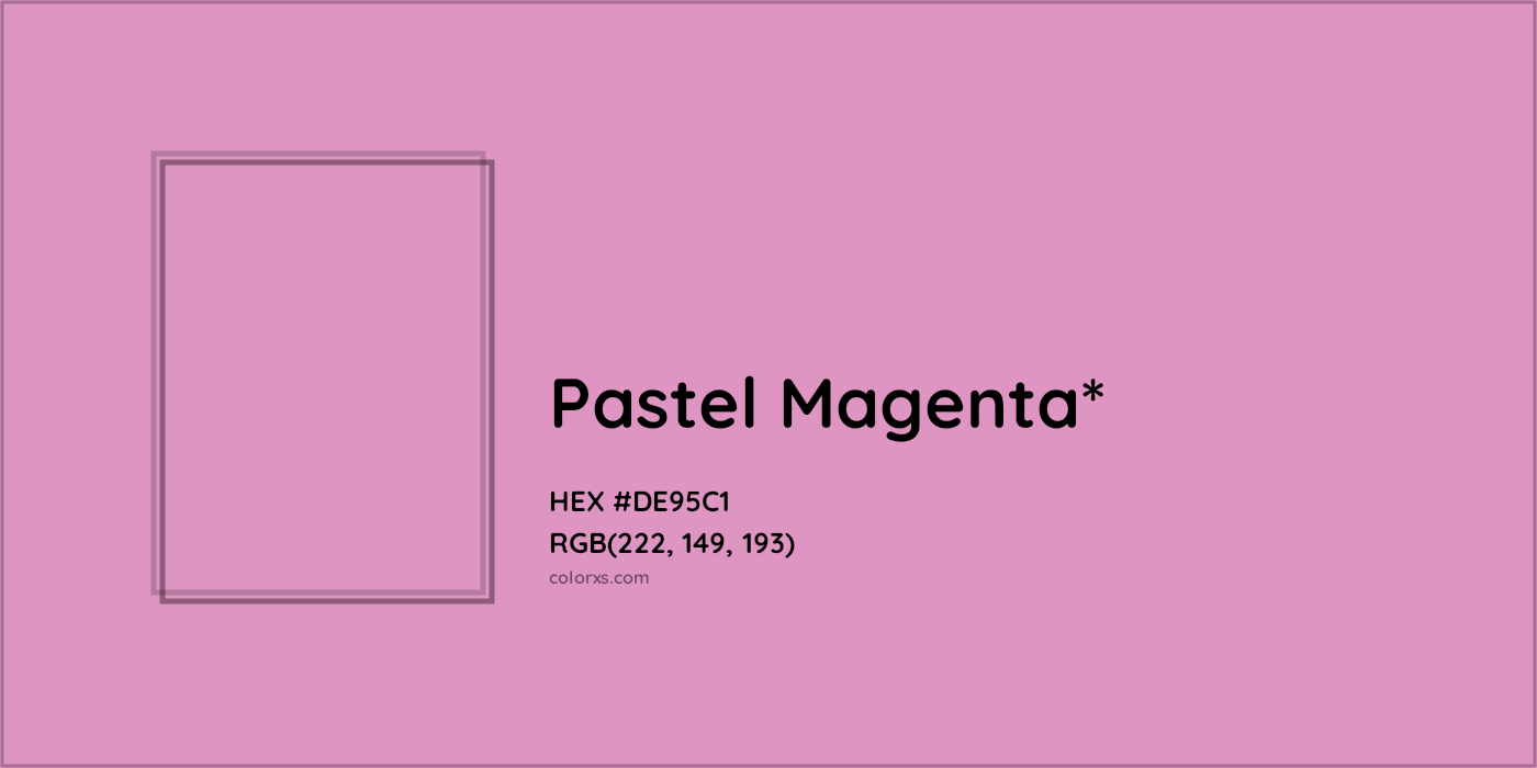 HEX #DE95C1 Color Name, Color Code, Palettes, Similar Paints, Images