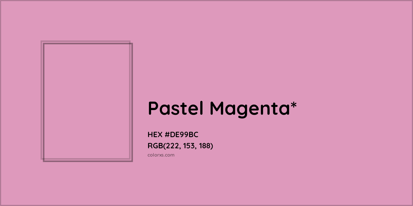 HEX #DE99BC Color Name, Color Code, Palettes, Similar Paints, Images