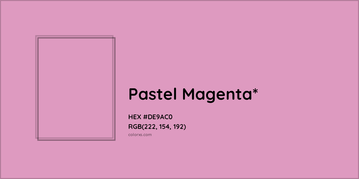 HEX #DE9AC0 Color Name, Color Code, Palettes, Similar Paints, Images