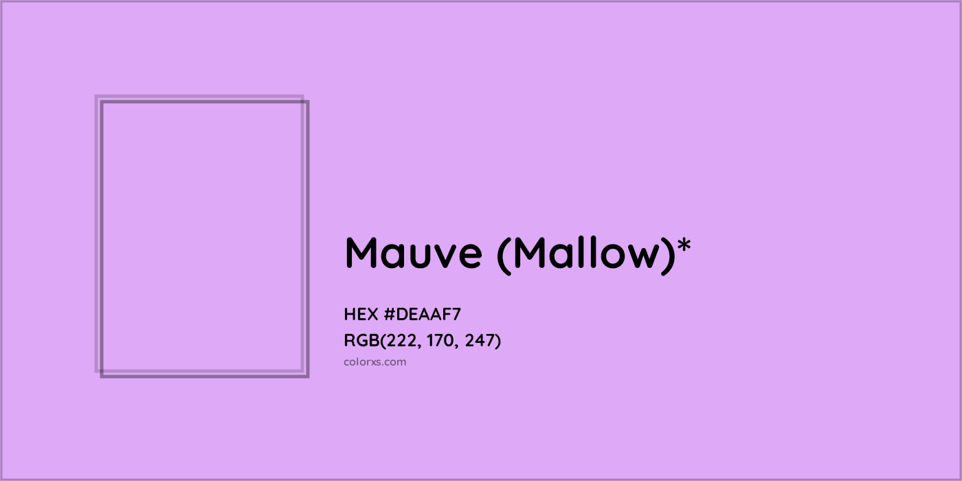 HEX #DEAAF7 Color Name, Color Code, Palettes, Similar Paints, Images