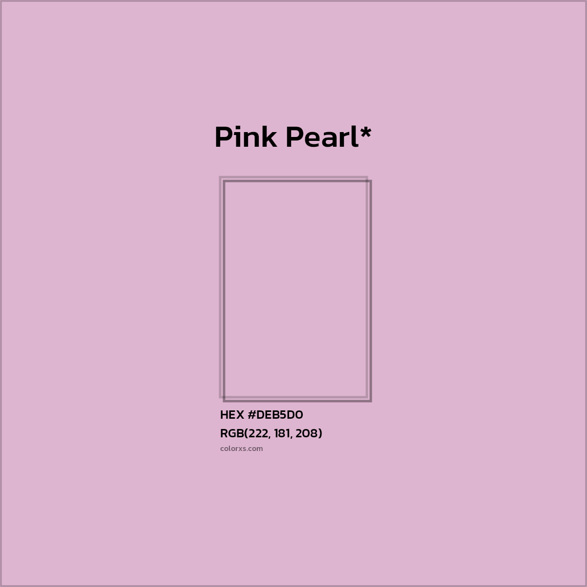 HEX #DEB5D0 Color Name, Color Code, Palettes, Similar Paints, Images