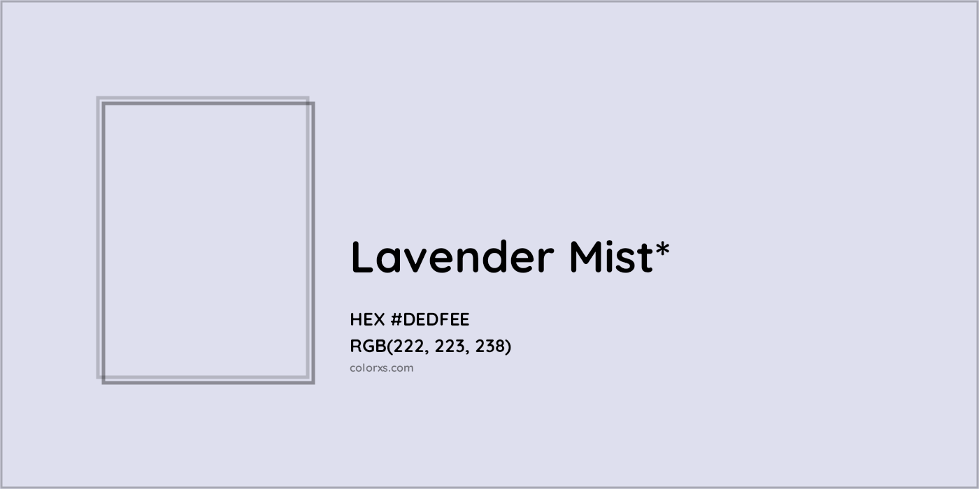 HEX #DEDFEE Color Name, Color Code, Palettes, Similar Paints, Images