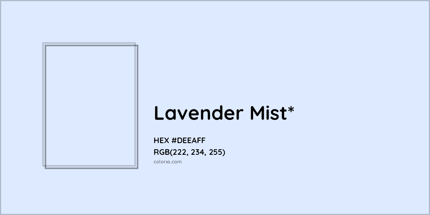HEX #DEEAFF Color Name, Color Code, Palettes, Similar Paints, Images