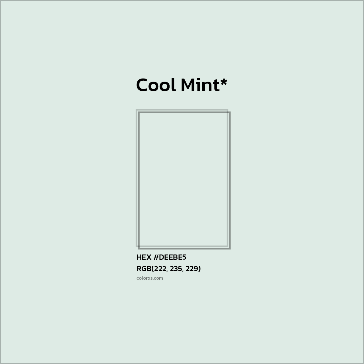 HEX #DEEBE5 Color Name, Color Code, Palettes, Similar Paints, Images