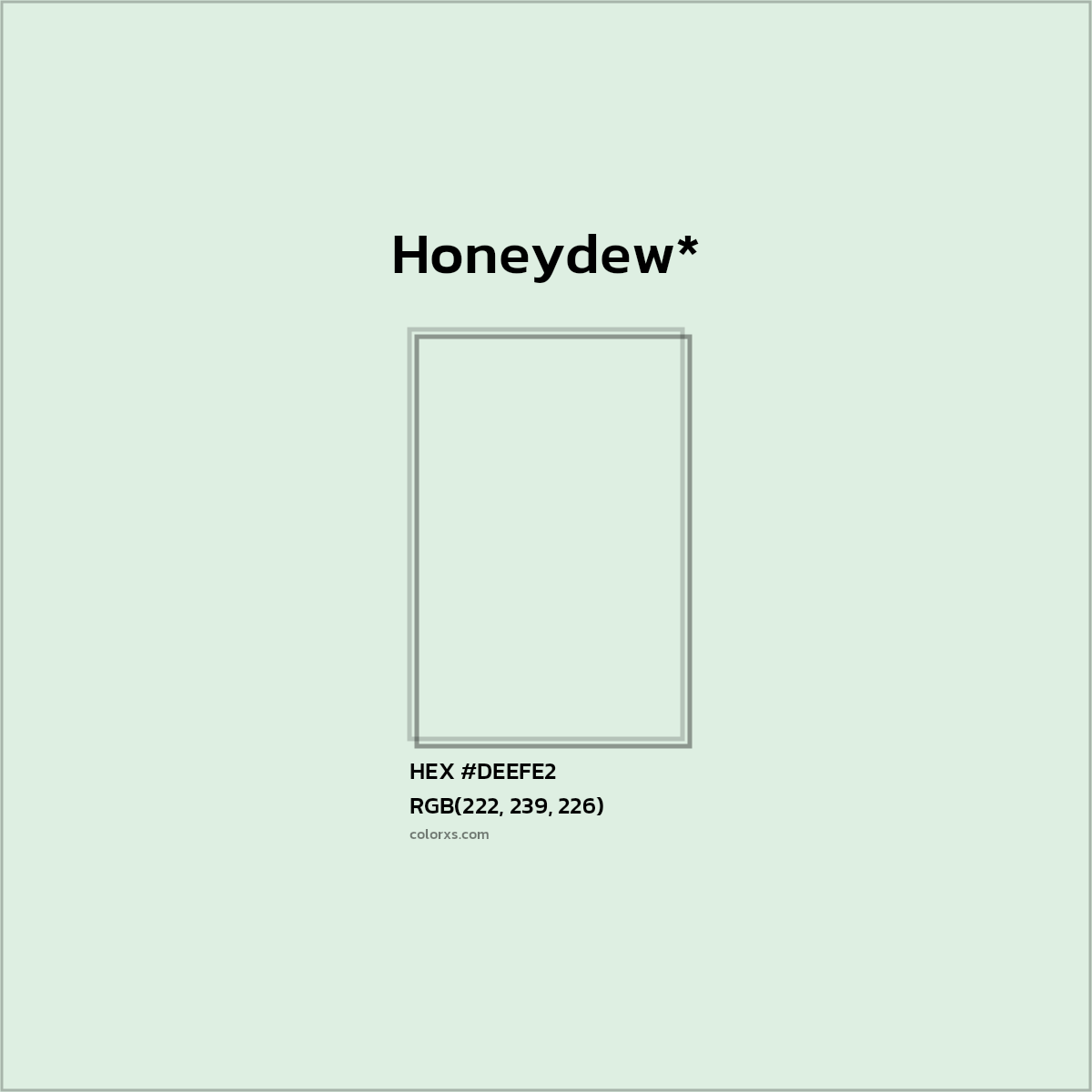 HEX #DEEFE2 Color Name, Color Code, Palettes, Similar Paints, Images