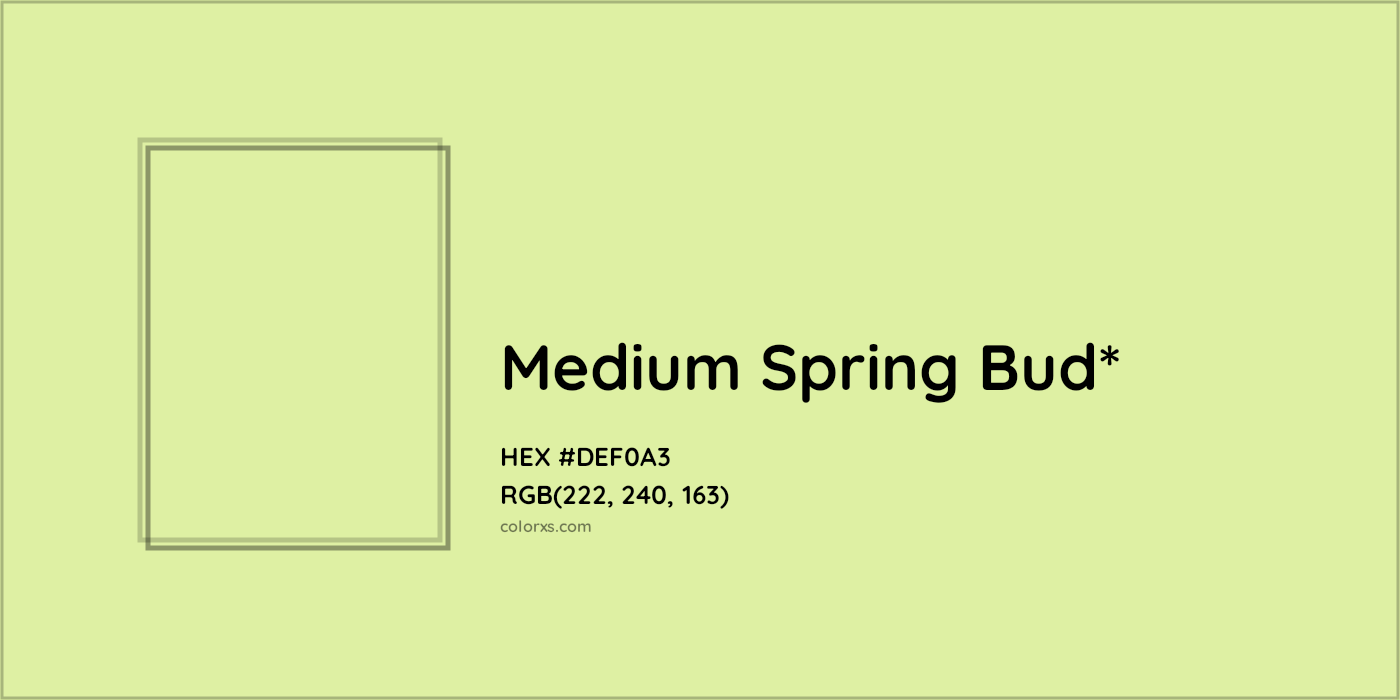 HEX #DEF0A3 Color Name, Color Code, Palettes, Similar Paints, Images