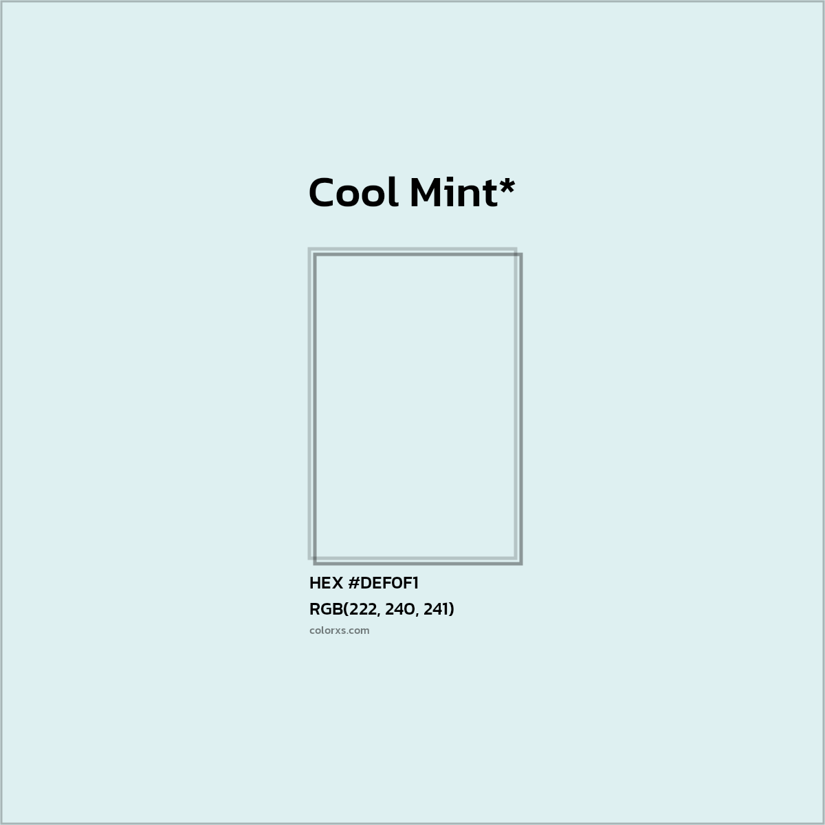 HEX #DEF0F1 Color Name, Color Code, Palettes, Similar Paints, Images
