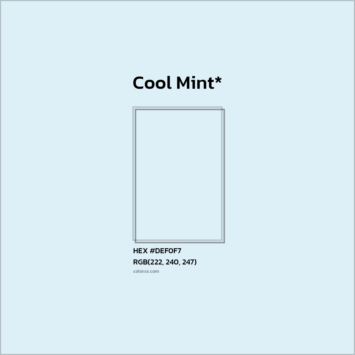 HEX #DEF0F7 Color Name, Color Code, Palettes, Similar Paints, Images