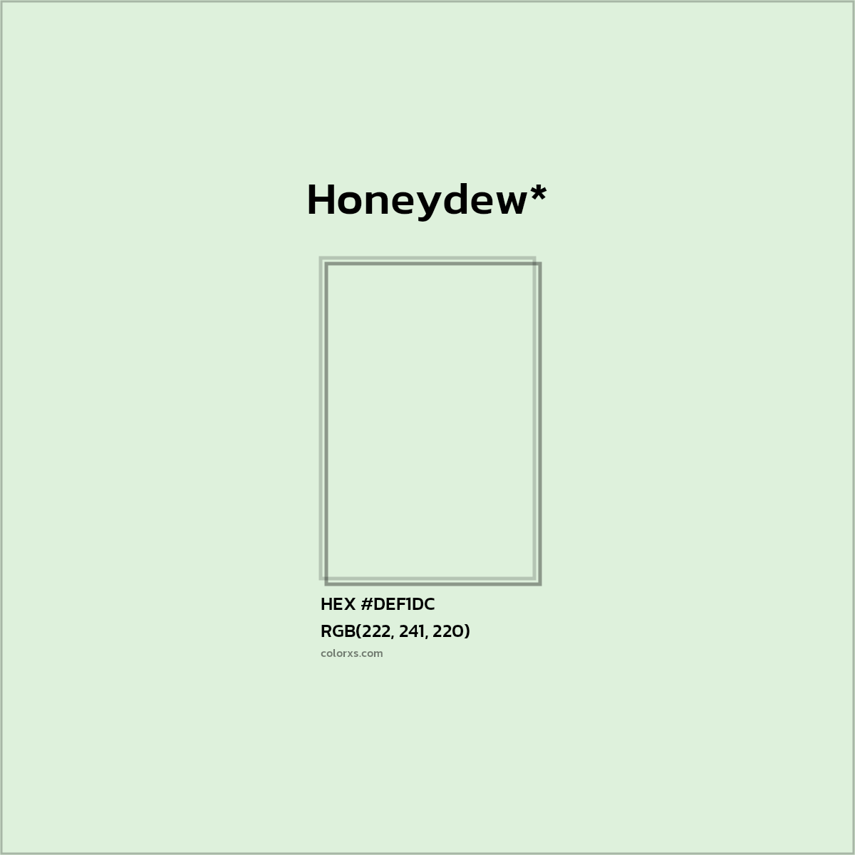 HEX #DEF1DC Color Name, Color Code, Palettes, Similar Paints, Images