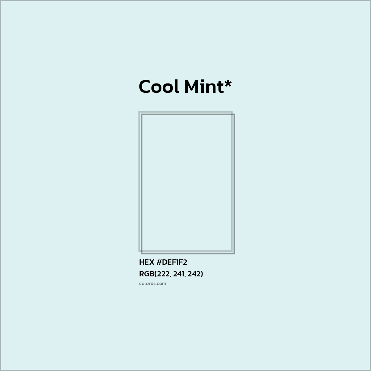 HEX #DEF1F2 Color Name, Color Code, Palettes, Similar Paints, Images