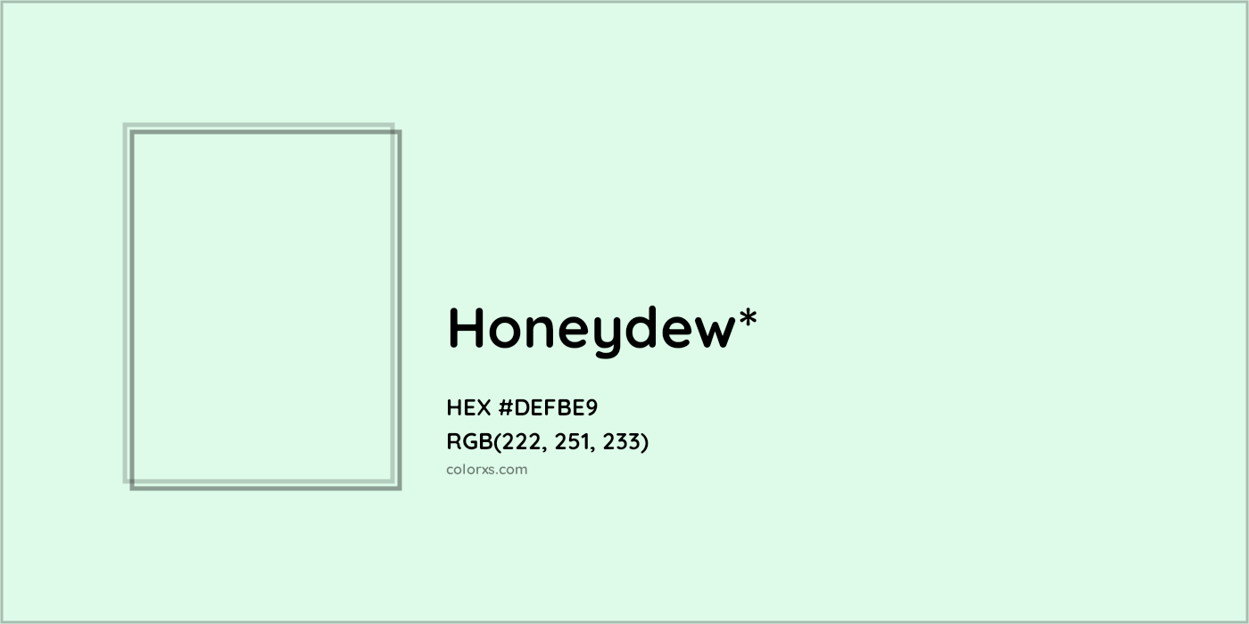 HEX #DEFBE9 Color Name, Color Code, Palettes, Similar Paints, Images
