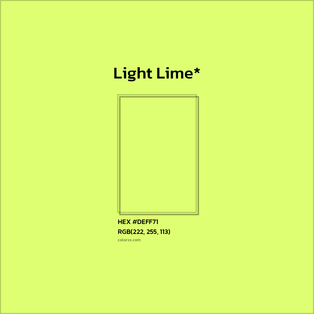 HEX #DEFF71 Color Name, Color Code, Palettes, Similar Paints, Images