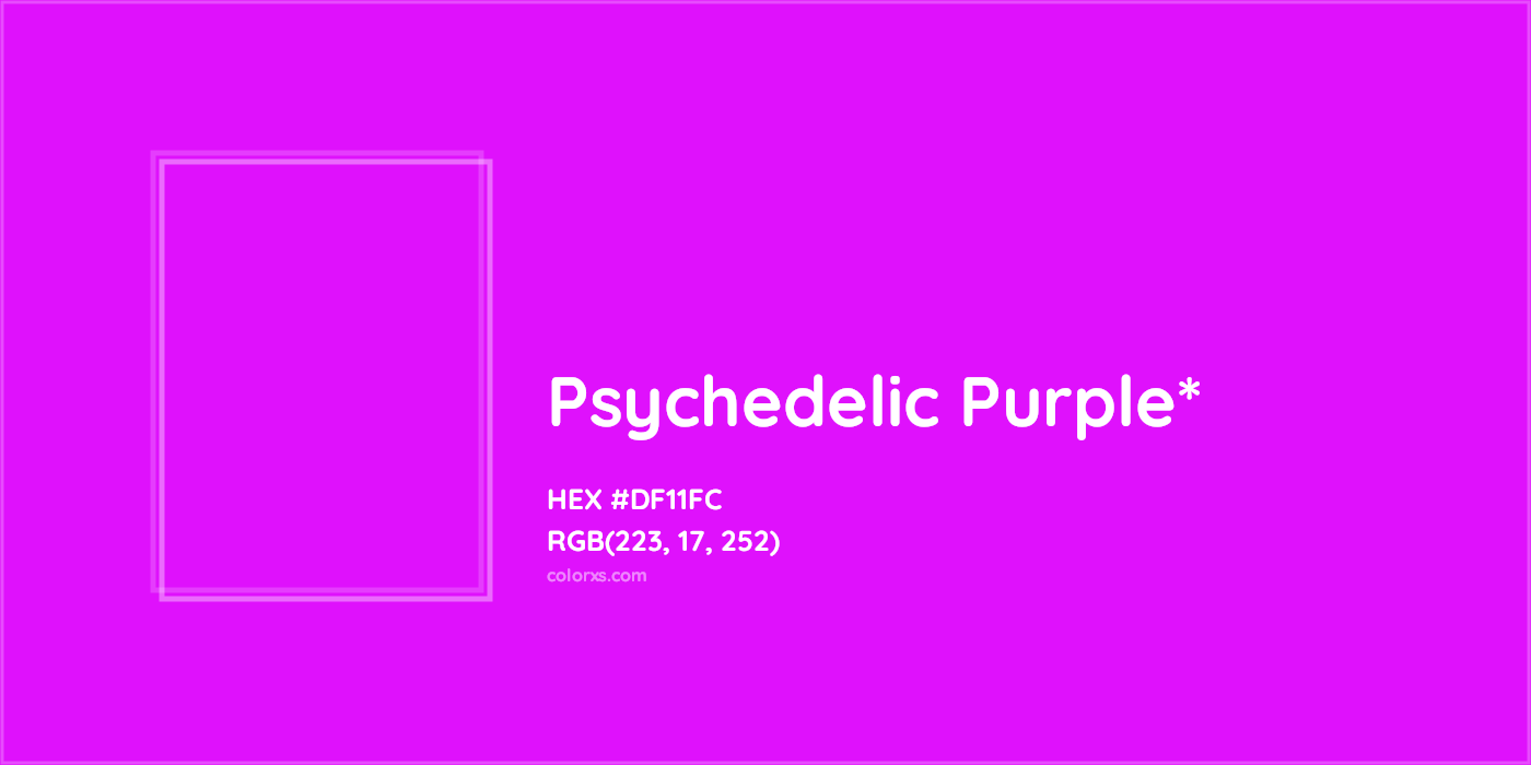 HEX #DF11FC Color Name, Color Code, Palettes, Similar Paints, Images