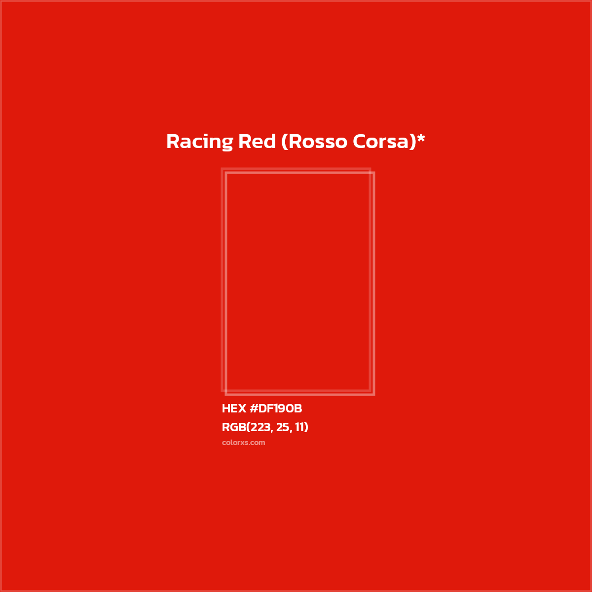 HEX #DF190B Color Name, Color Code, Palettes, Similar Paints, Images