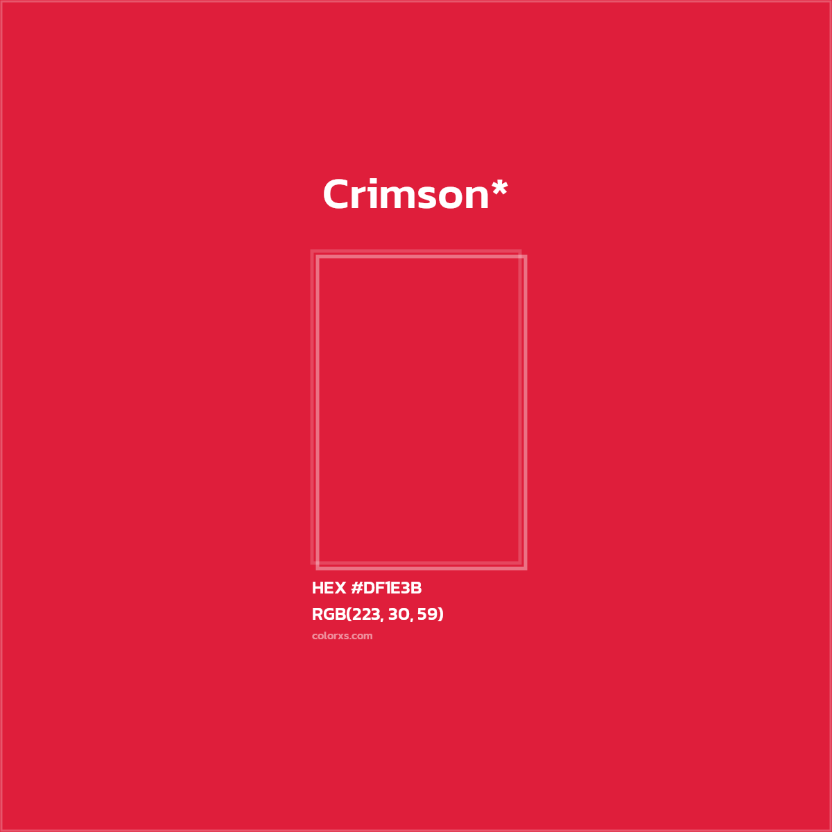 HEX #DF1E3B Color Name, Color Code, Palettes, Similar Paints, Images